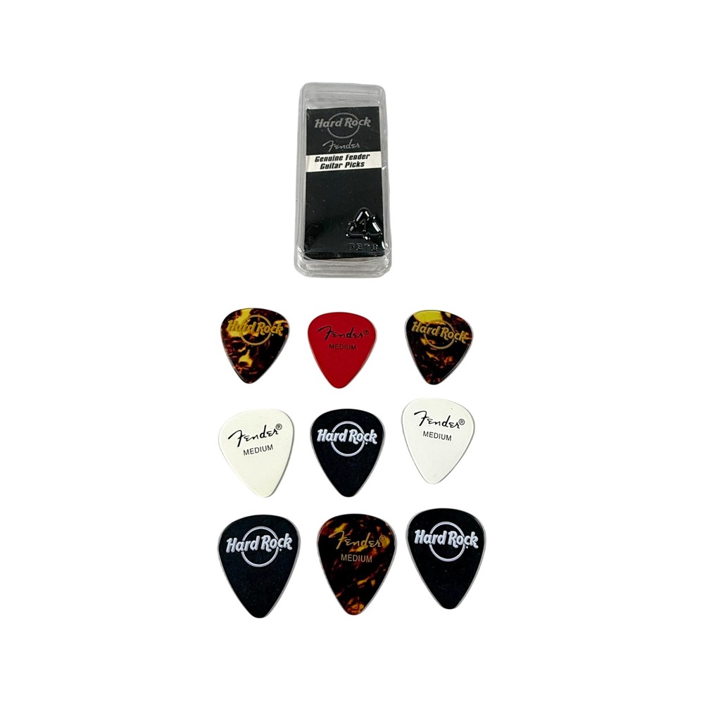 Fender Hard Rock Cafe Guitar Picks Medium Multicolor set of 9 Music Memorabilia